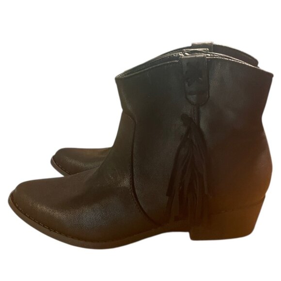 Arizona Jeans Co. Ankle Boots Booties w/Fringe Mocha Brown Sz 8 NWOB Western - Picture 1 of 8